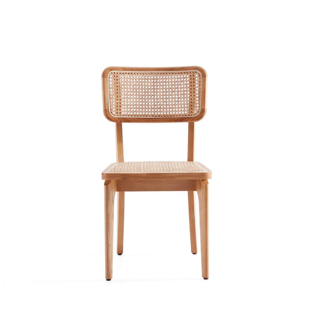 Giverny Natural Ash Wood and Rattan Armless Dining Chair