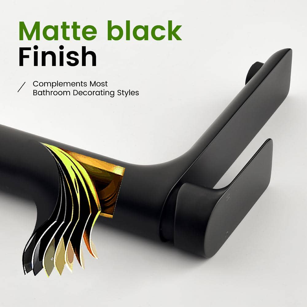 Matte Black Tall Single Handle Bathroom Faucet