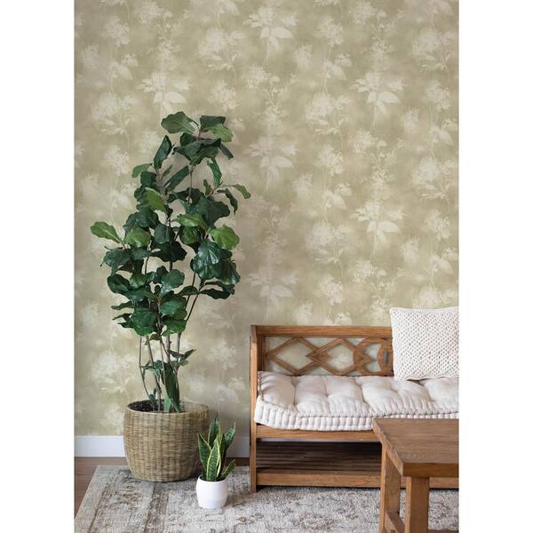 Izara Light Green Botanical Wallpaper Sample