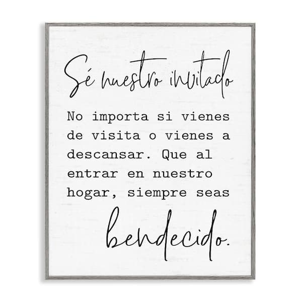 Stupell Industries You Are Invited Translation by Lettered and Lined Gray Framed Typography Giclee Art Print 20 in. x 16 in.