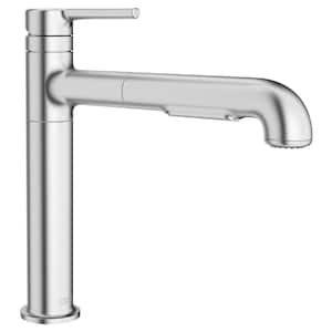 Studio S Single-Handle Pull-Out Sprayer Kitchen Faucet with Dual Spray in Stainless Steel