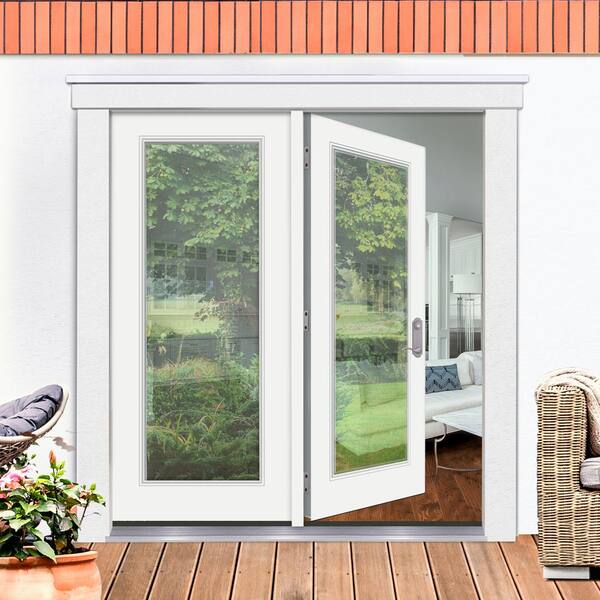 8'0 Wide Full Lite Fiberglass Patio Prehung Double Door Unit with Sidelites  - Door Clearance Center, french doors rough opening 