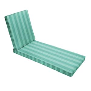 73 in. x 24 in. Indoor/Outdoor Chaise Lounge Cushion in Preview Lagoon