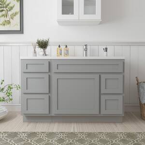 51 in. W x 21 in. D x 32.5 in. H Bath Vanity Cabinet without Top in Gray