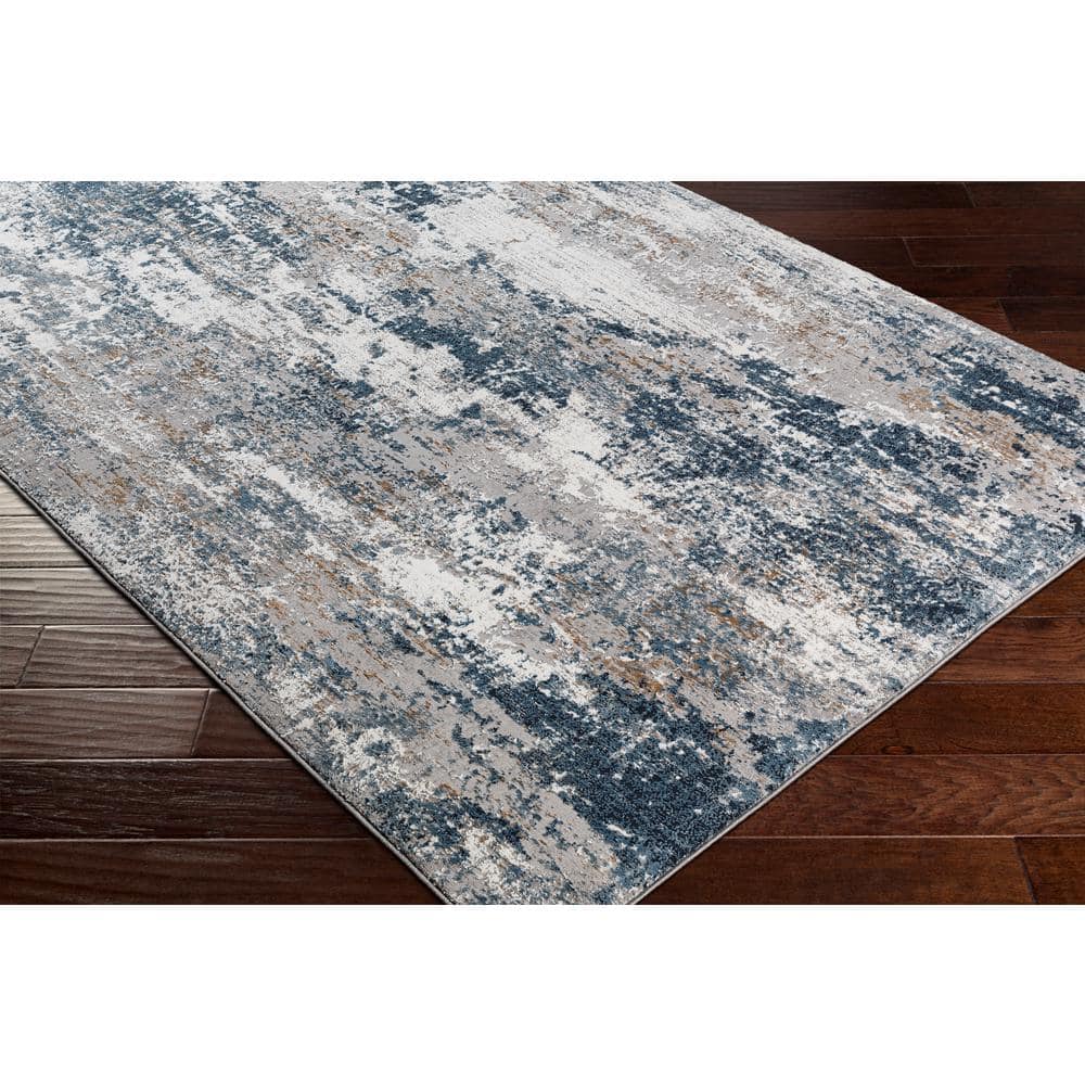 Contemporary Allegro Abstract Gray 5'3" x 7' Synthetic Rug