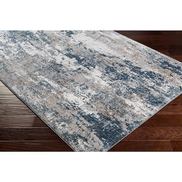 Allegro Navy/Grey 8 ft. x 10 ft. Modern Indoor Area Rug