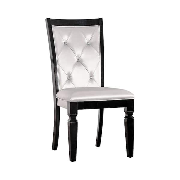 Furniture of America Raquel Black Upholstered Side Chairs (Set of 2)