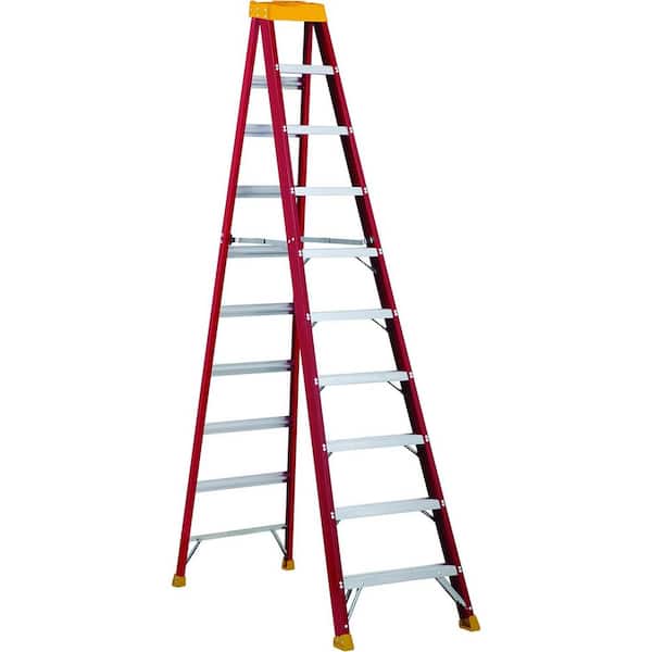 300 lb. Duty Rating Fiberglass Stepladder, 10 ft.