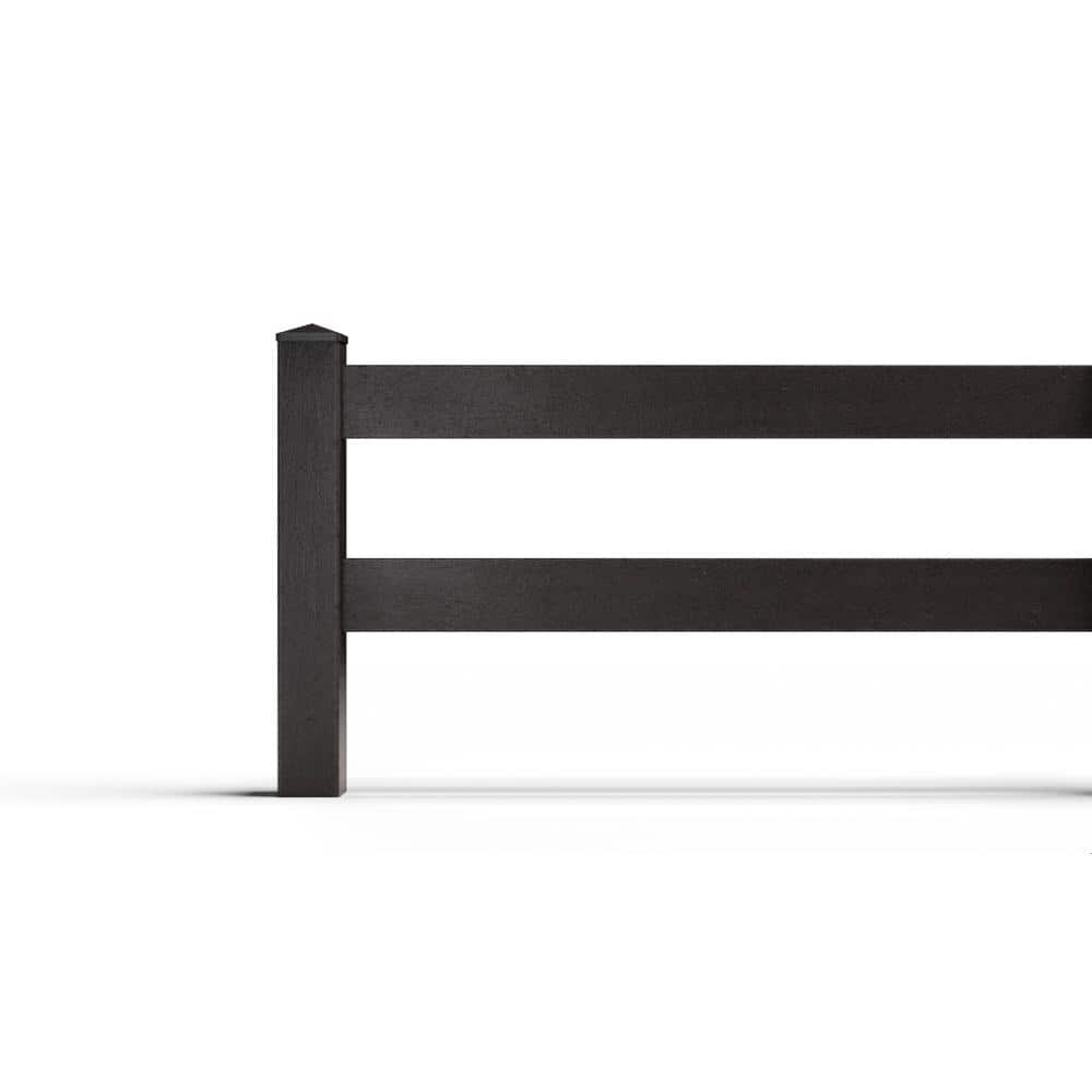 Composite Traditional Two Board Ranch Rail Fence Panel (3 ft. H x 5.75 ft. W) Raven (Black) price history on PriceWatchPro