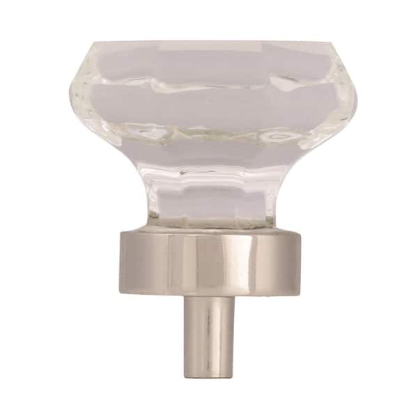 Traditional Classics 1-5/16 in. (33mm) Traditional Clear/Polished Nickel Geometric Cabinet Knob