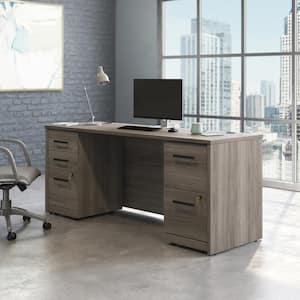 Affirm 71.102 in., Hudson Elm Desk with (Fully Assembled) 3-Drawer and 2-Drawer Mobile File Cabinets