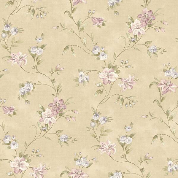 Chesapeake Lorraine Lily Purple Floral Wallpaper