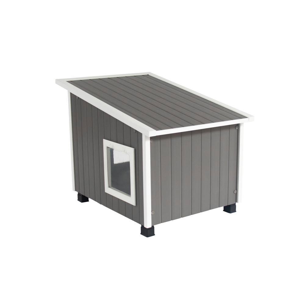 Extra Large Gray and White ECOFLEX Outdoor Cat House