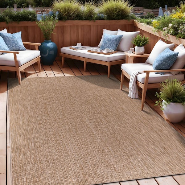 Beverly Rug 6 X 9 Jute Aloha Washable Solid Indoor Outdoor Area