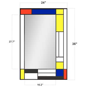 24 in. W. x 36 in. H Rectangular Framed Wall Bathroom Vanity Mirror in Color