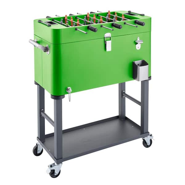TRINITY 80 qt Detachable Tub Foosball Cooler w/ Cover Green