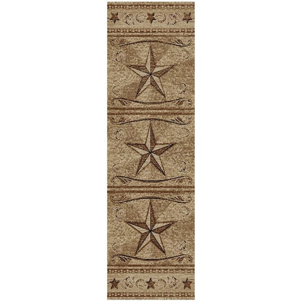 American Destination Abilene Lodge Antique 2 ft. x 8 ft. Woven Abstract Polypropylene Rectangle Area Rug