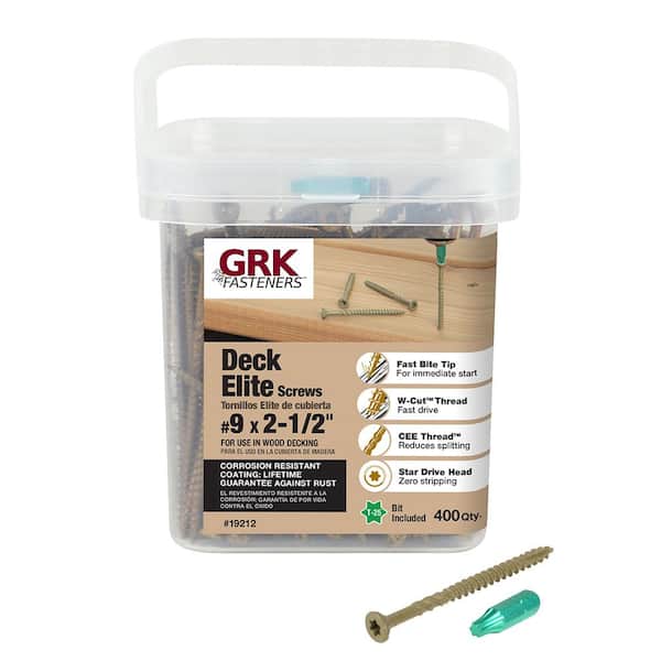 GRK Fasteners #9 x 2-1/2 in. Star Drive Bugle Head Deck Elite Wood Deck Screw (400-Pack)