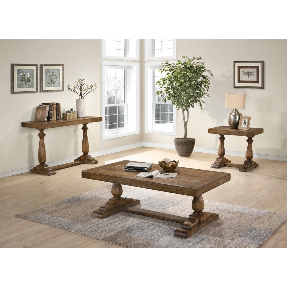 Best Master Furniture Amy 50 in. Driftwood Rectangle Solid Wood