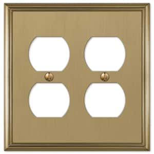 Rhodes 2 Gang Duplex Metal Wall Plate - Brushed Bronze