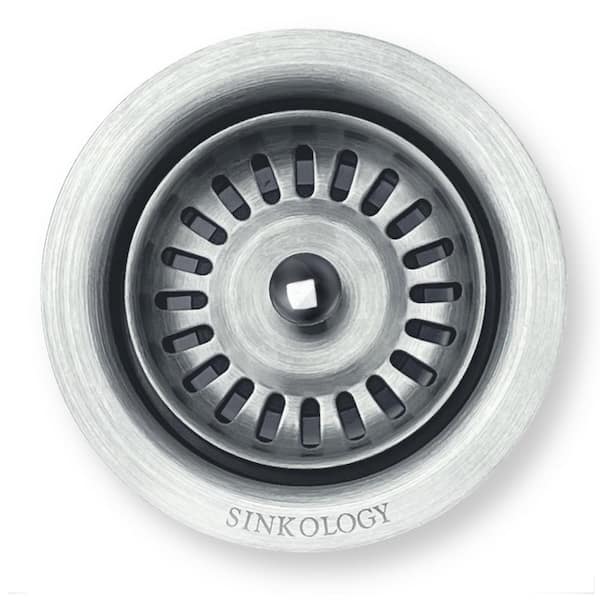 SINKOLOGY SinkSense 3.5 in. Heavy Duty Disposal Flange Drain with Stopper in Stainless Steel