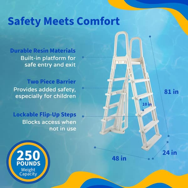 Blue Wave - Martinique 24 ft. Round x 52 in. Deep Metal Wall Above Ground Pool Package with 7 in. Top Rail