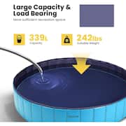 4 ft. PVC Round 11.8 in. D Foldable Kiddie Pool with Protective Lining for Dogs and Kiddies in Blue