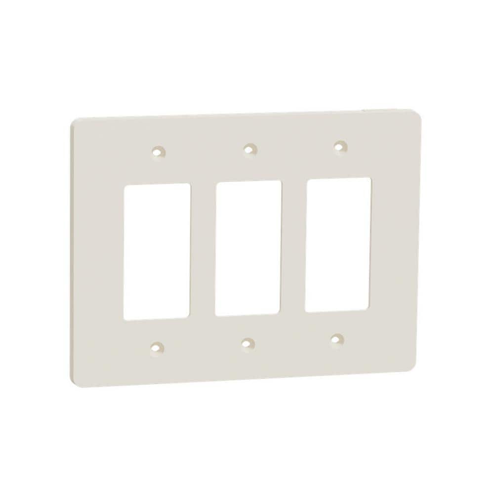 Almond 3-Gang Smooth Plastic Wall Plate