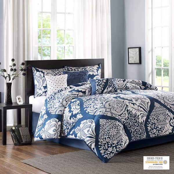 Marcella 7-Piece Indigo Cotton King Comforter Set