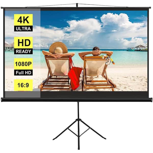 100" Fast Fold HD Projector Screen Garden Movie Projection with Stand Carry Bag 