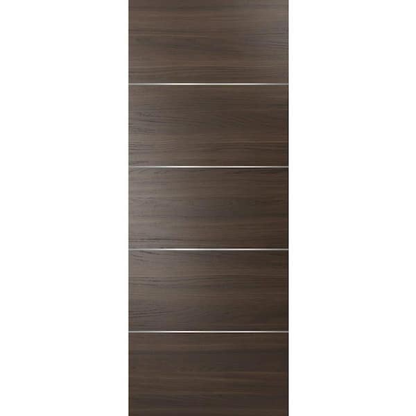Sartodoors 0020 18 in. x 84 in. Flush No Bore Solid Core Chocolate Ash Finished Pine Wood Interior Door Slab