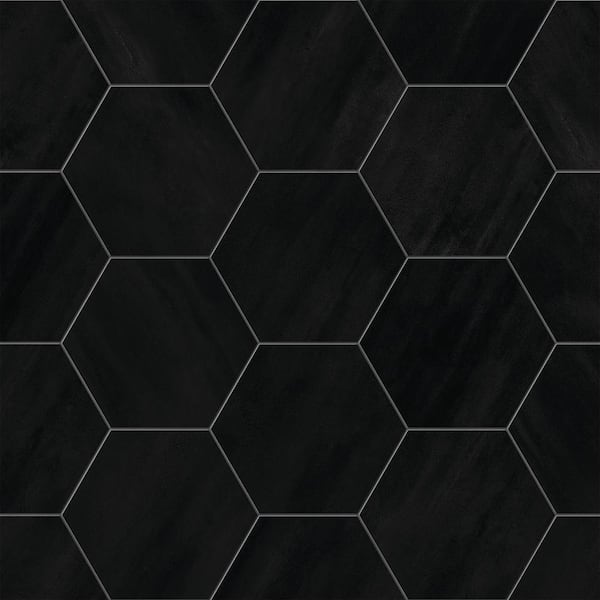 Corso Italia Ray Black HEX 8.5 in. x 10 in. Concrete Look Porcelain Floor and Wall Tile (13.98 sq. ft./Case)