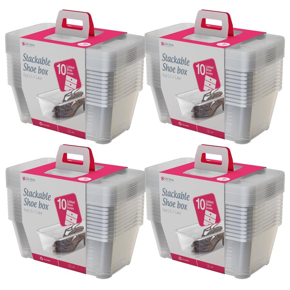 6.0 Qt. Clear Shoe and Closet Storage Box Stacking Container, (40-Pack) price history on PriceWatchPro