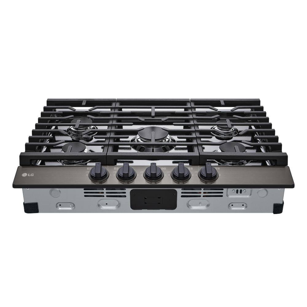 LG 30 in. Gas Cooktop in Black Stainless Steel with 5 Burners and