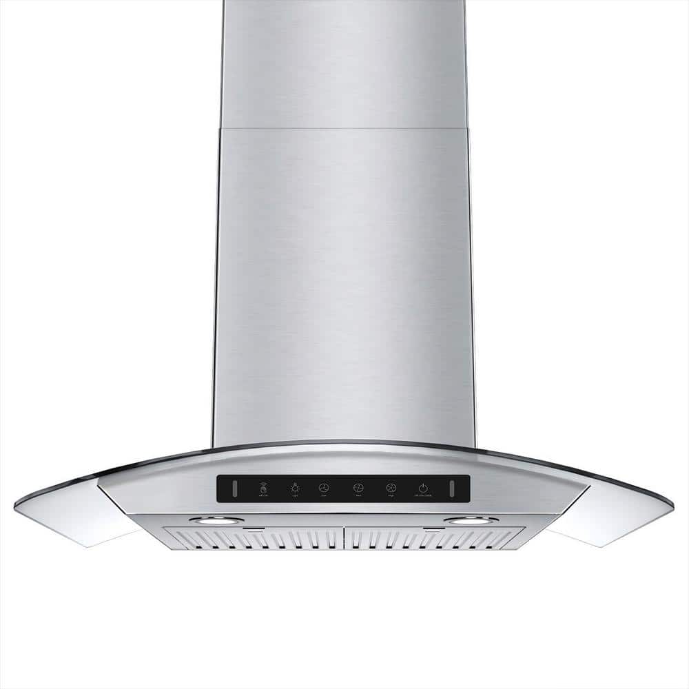 36 in. 900 CFM Ducted Wall Mount Range Hood in Stainless Steel with Glass Cover LED Lights Gesture and Touch Control