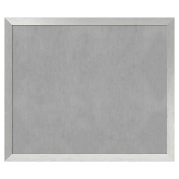 Amanti Art Brushed Sterling Silver 52 in. x 44 in. Framed Magnetic Board