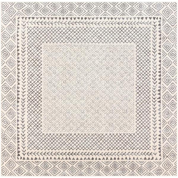 Livabliss Lucilla Medium Grey 6 ft. 7 in. Square Area Rug