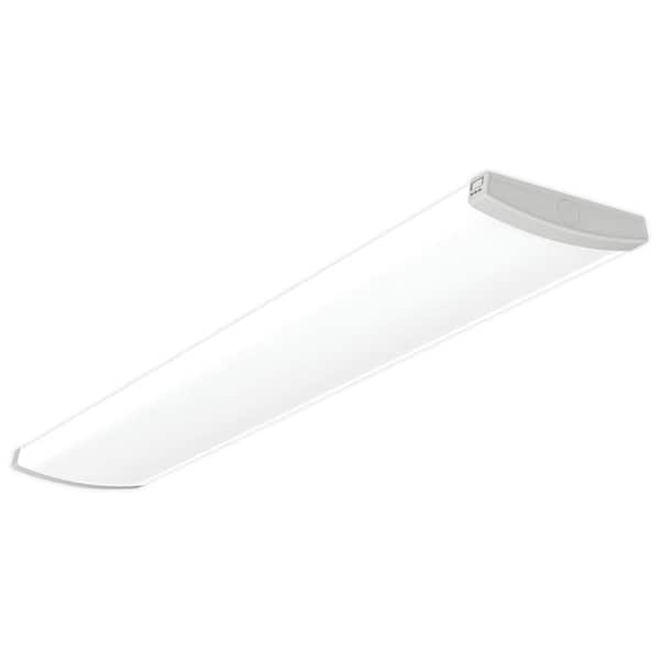 Contractor Select TRUM Adjustable Lumen Integrated LED White Wraparound Light Fixture with Switchable Color Temperatures