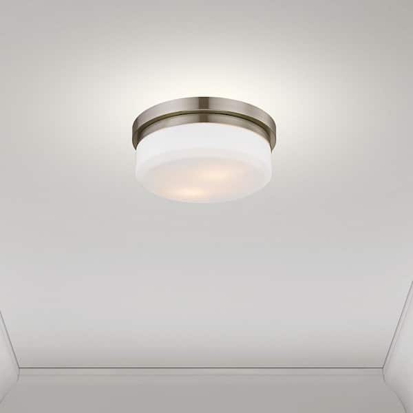 Barwick 2 Light Brushed Nickel Flush Mount or Wall Mount