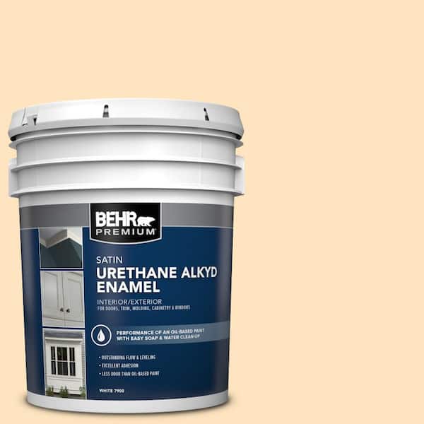 5 gal. #320C-2 Cream Yellow Urethane Alkyd Satin Enamel Interior/Exterior Paint