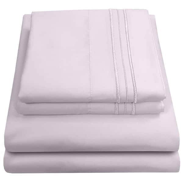 Sweet Home Collection 1800 Series Bed Sheets - Extra Soft Microfiber Deep  Pocket Sheet Set - White, Twin