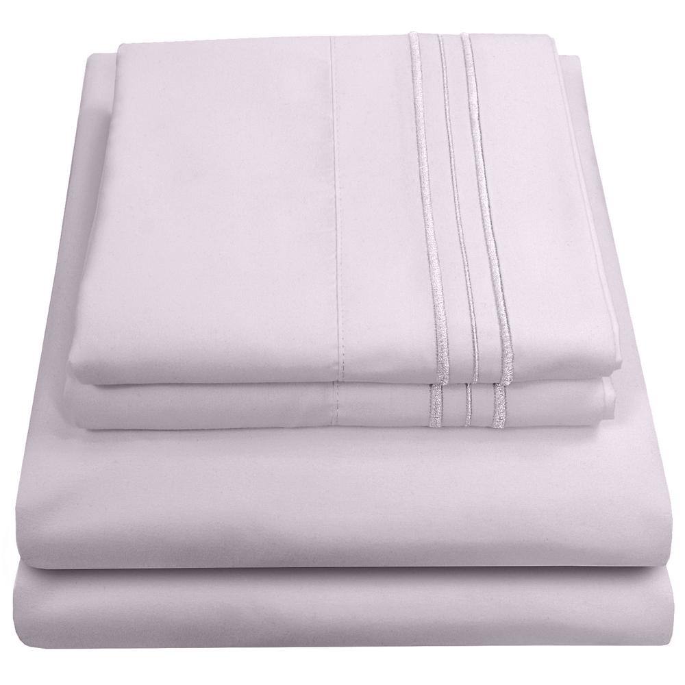 Lilac Twin Deep Pocket Ultra Soft Microfiber Sheet Set