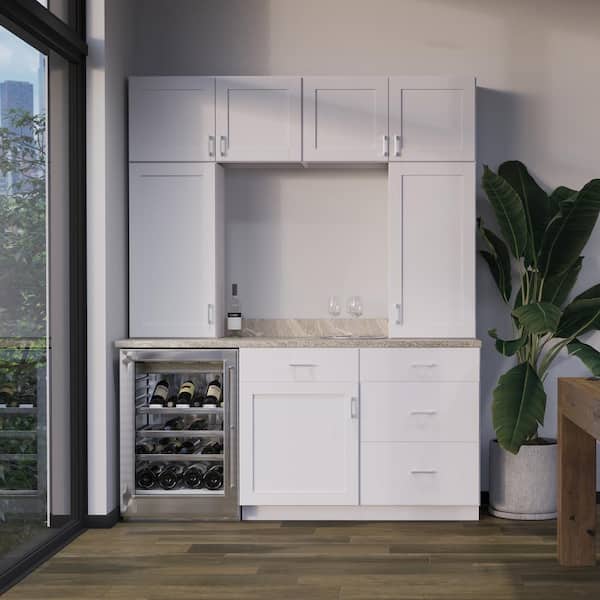 Hampton Bay Westfield Feather White Shaker Stock Assembled