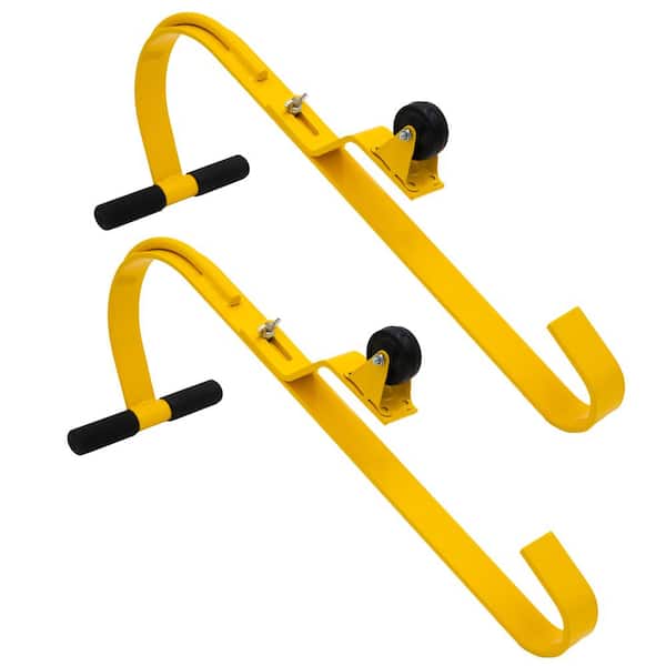 Tie Down 2-Pack Heavy Duty Powder-Coat Painted Yellow Steel Ladder Roof Hook with Wheel