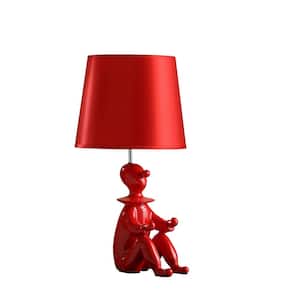 21.25 in. Modern Red Clown Polyresin Table Lamp with Phone Holder