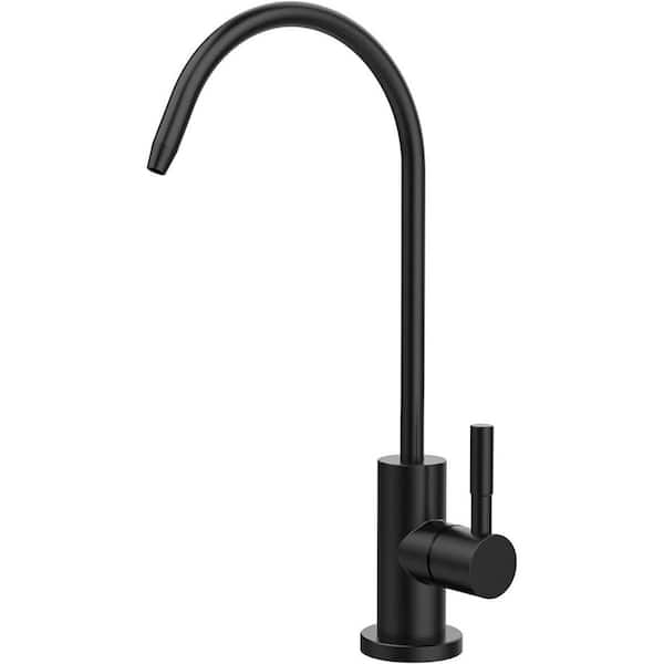 Single Handle Deck Mount Standard Kitchen Faucet Stainless Steel Water Filter Faucet in Matte Black