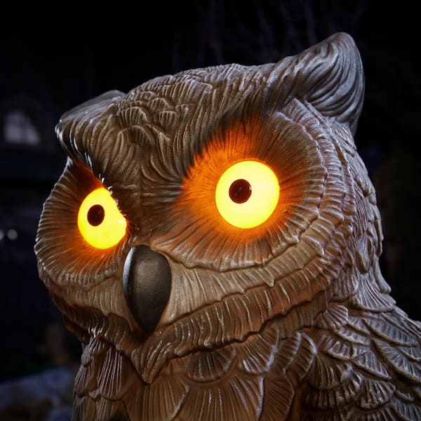 Home Accents Holiday 2.5 ft Grave & Bones Hand-Painted LED Owl On