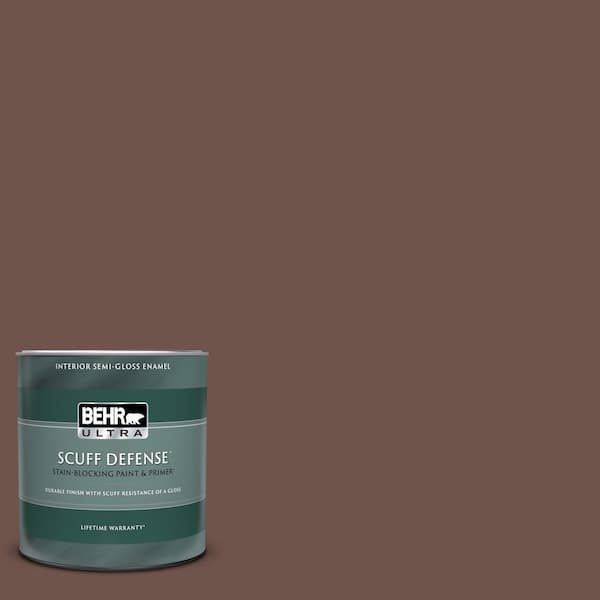 BEHR ULTRA 1 qt. #N150-6 Coffee Beans Extra Durable Semi-Gloss Enamel Interior Paint & Primer