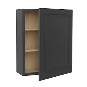 Grayson Deep Onyx Painted Plywood Shaker Assembled Wall Kitchen Cabinet Soft Close 21 in W x 12 in D x 30 in H