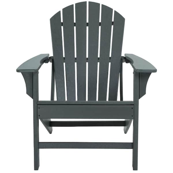 JUSKYS HDPE Gray Plastic Adirondack Chair